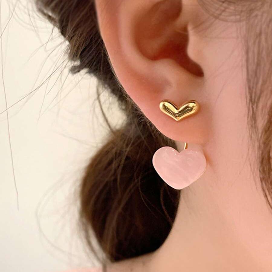 Pink Heart Earring