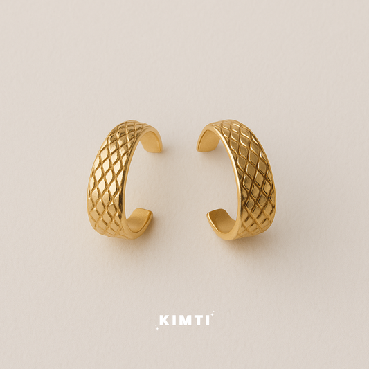 Patterned Half Hoop Earring