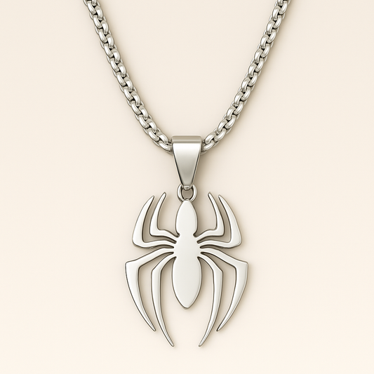 Spider Pendant Stainless Steel Necklace