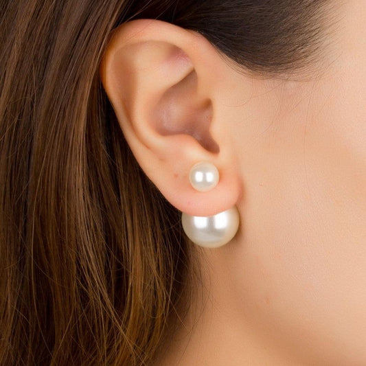 Front Back Pearl Stud Earring
