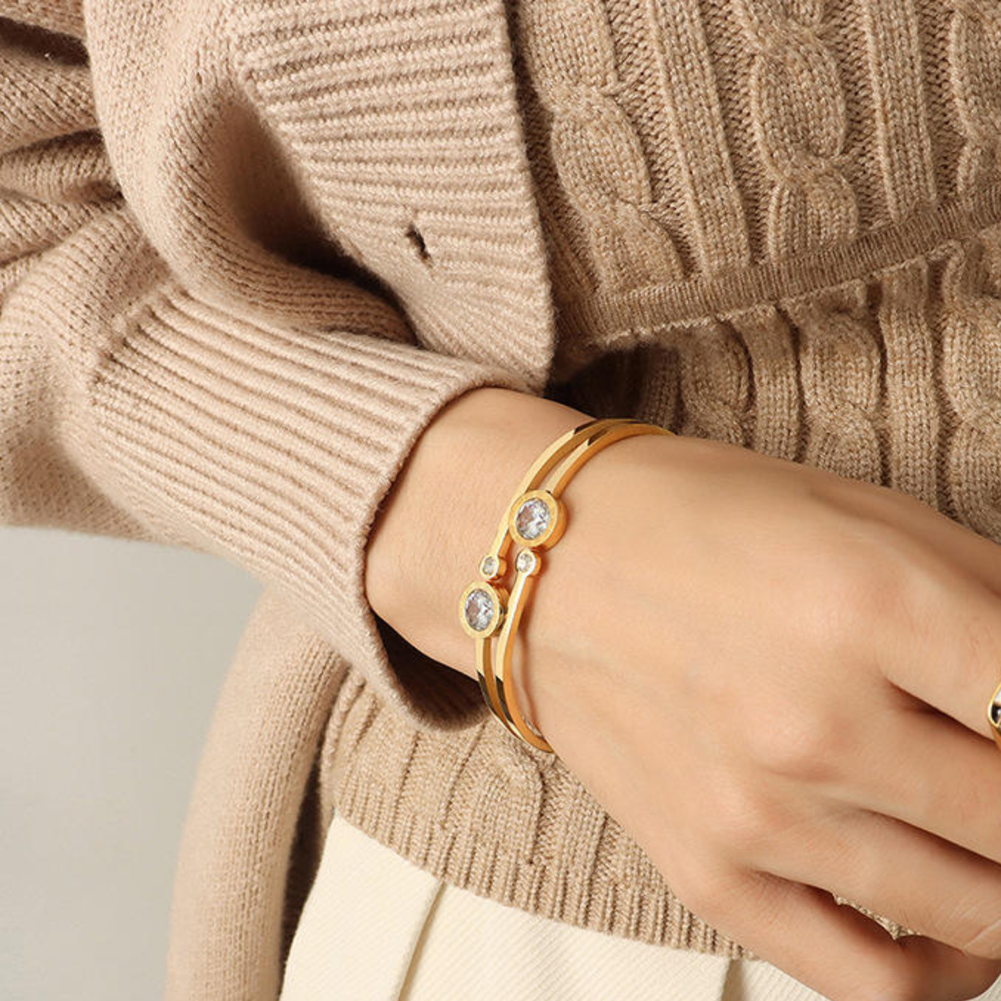 18K Gold Plated Aurelia Moonstone Bracelet