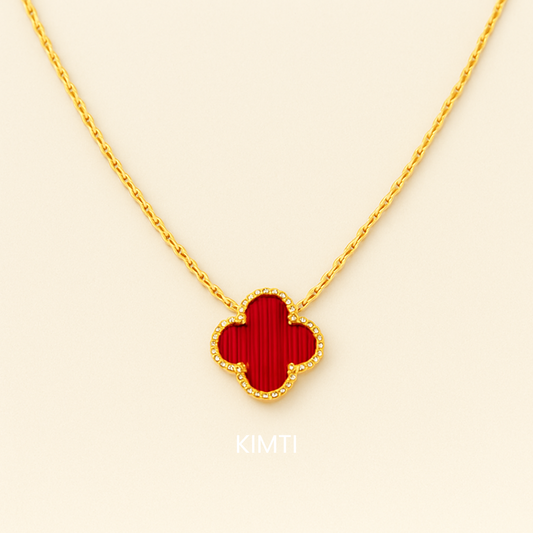 Red Pandant Flower Necklace