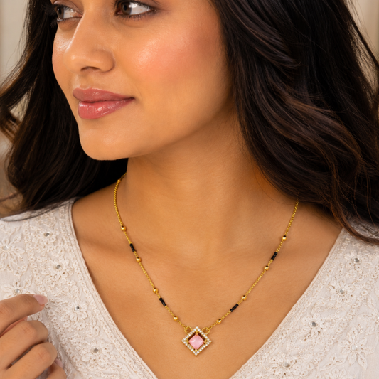 Blush Pink Diamond Mangalsutra