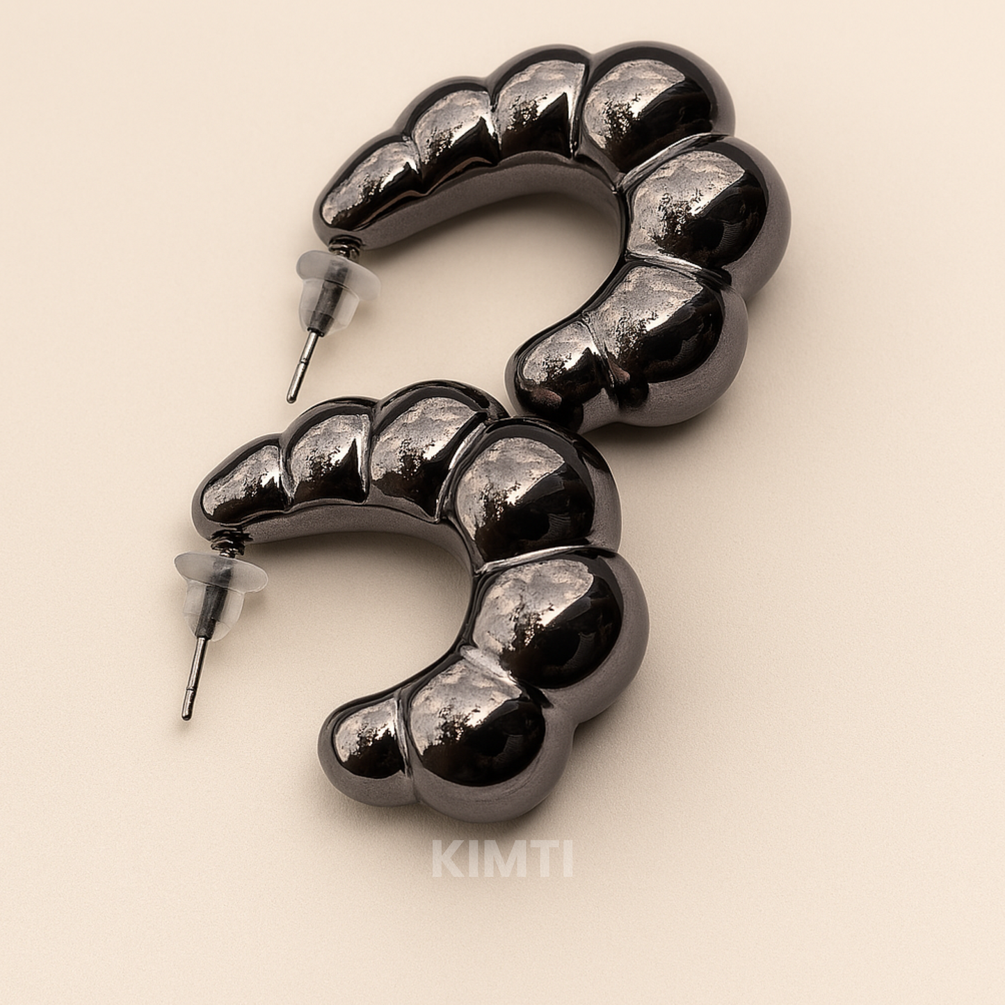 “Inky Twists” – Statement Gloss Hoops