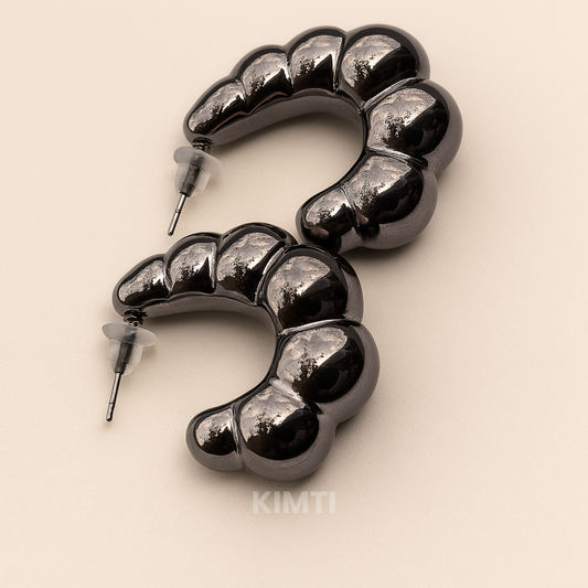 “Inky Twists” – Statement Gloss Hoops