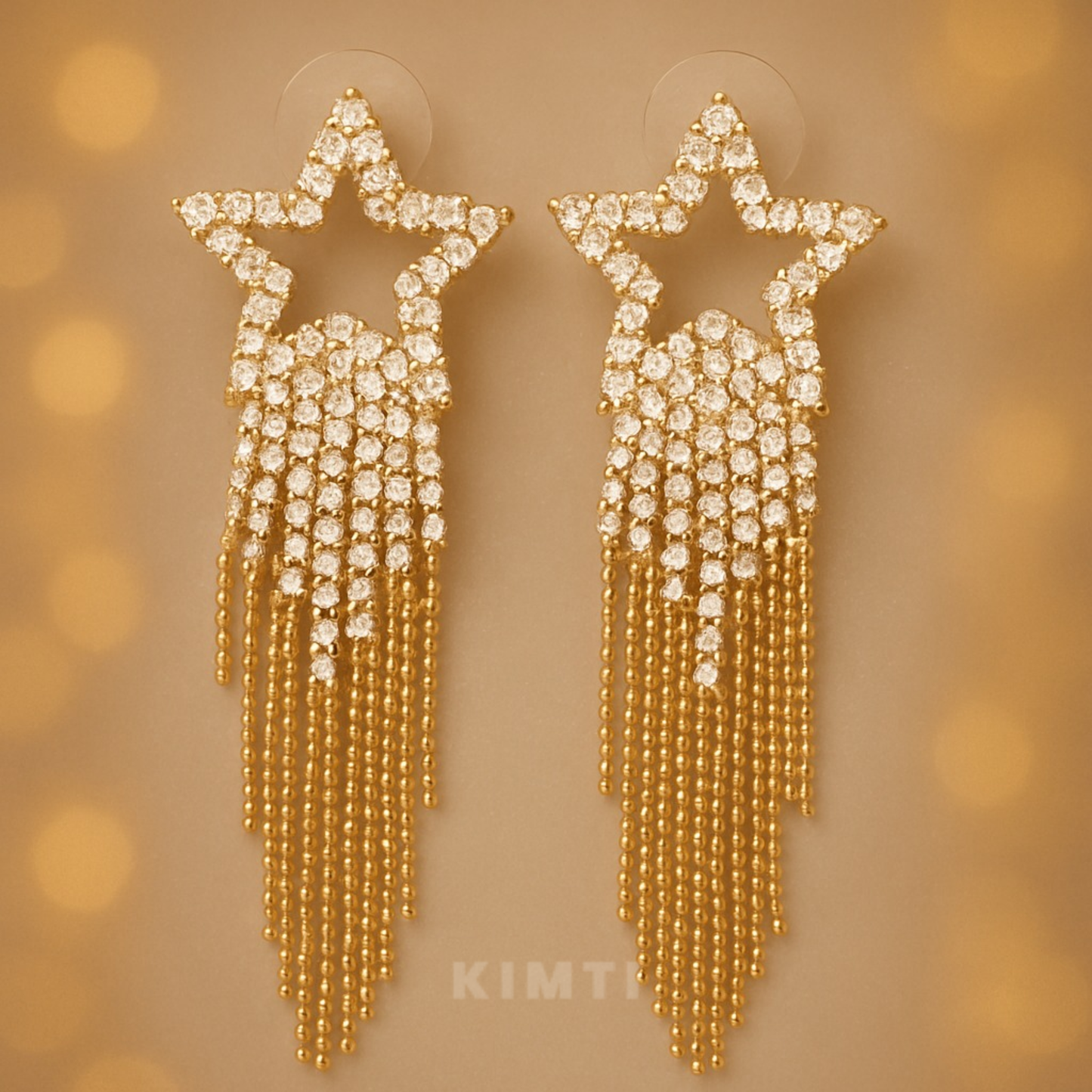 Star Crystal Fringe Earrings