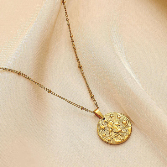 Zodiac Sign Gold Pendant Necklace