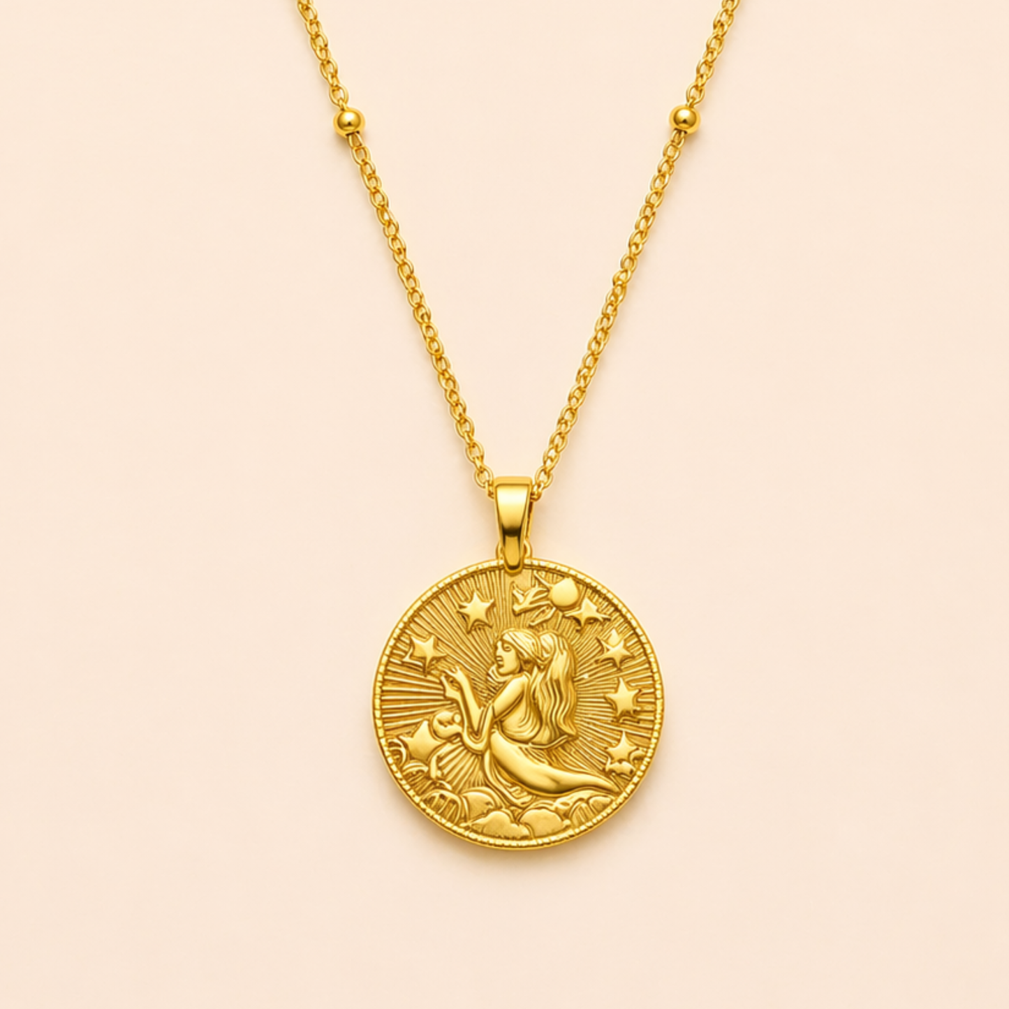 18K Gold Plated Virgo Pendant Necklace