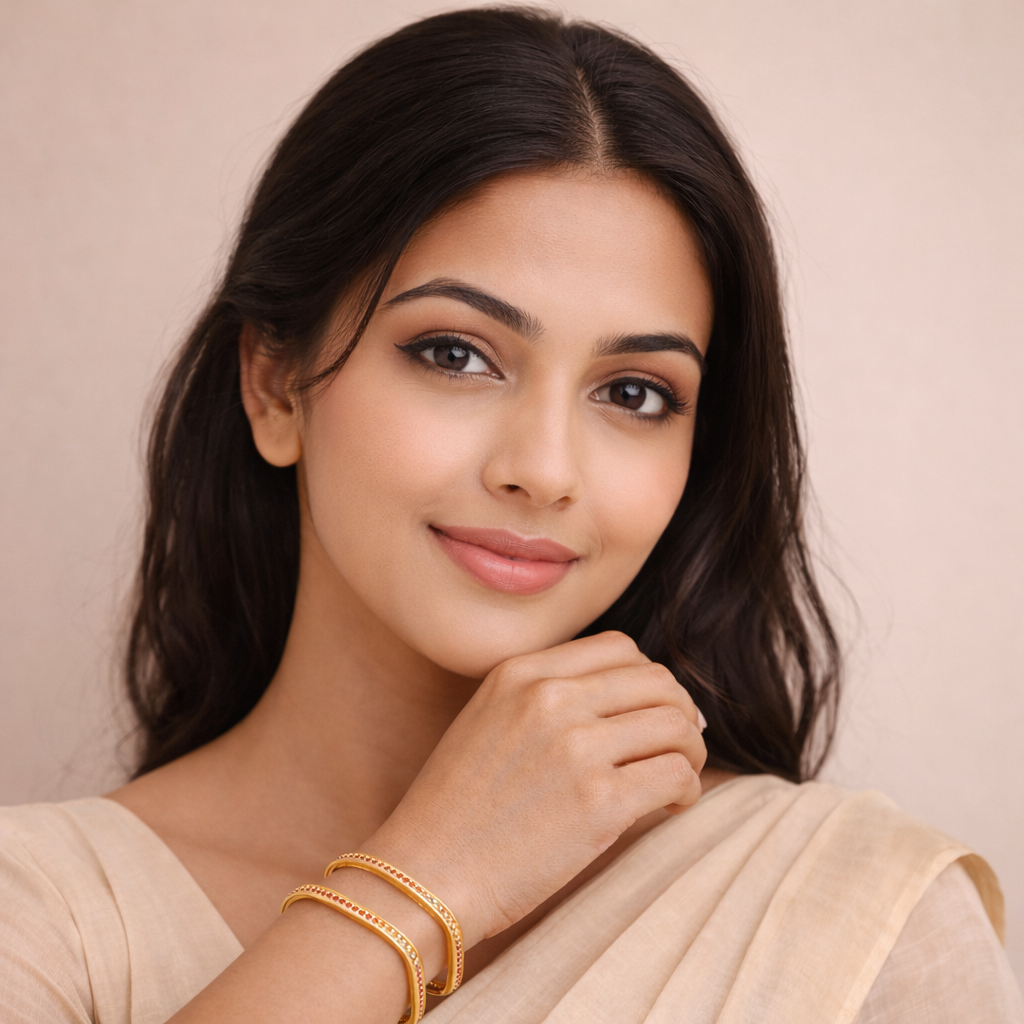 18k Gold Plated Square Grace Aurora Bangles