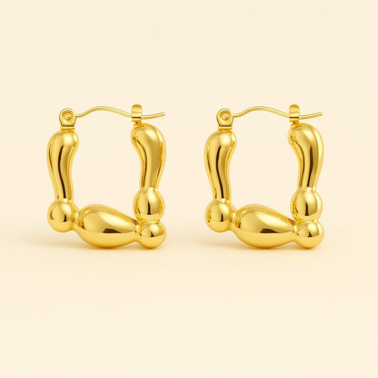 18k gold plated Orbique Hoops earring