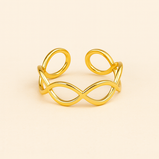 18k Gold Plated Infinity Loop Ring