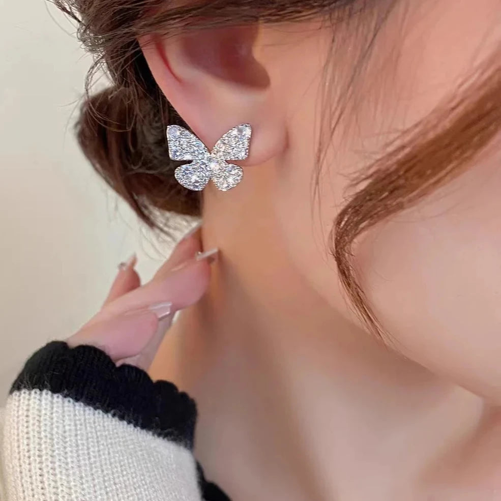 Butterfly Silver Stud Earring