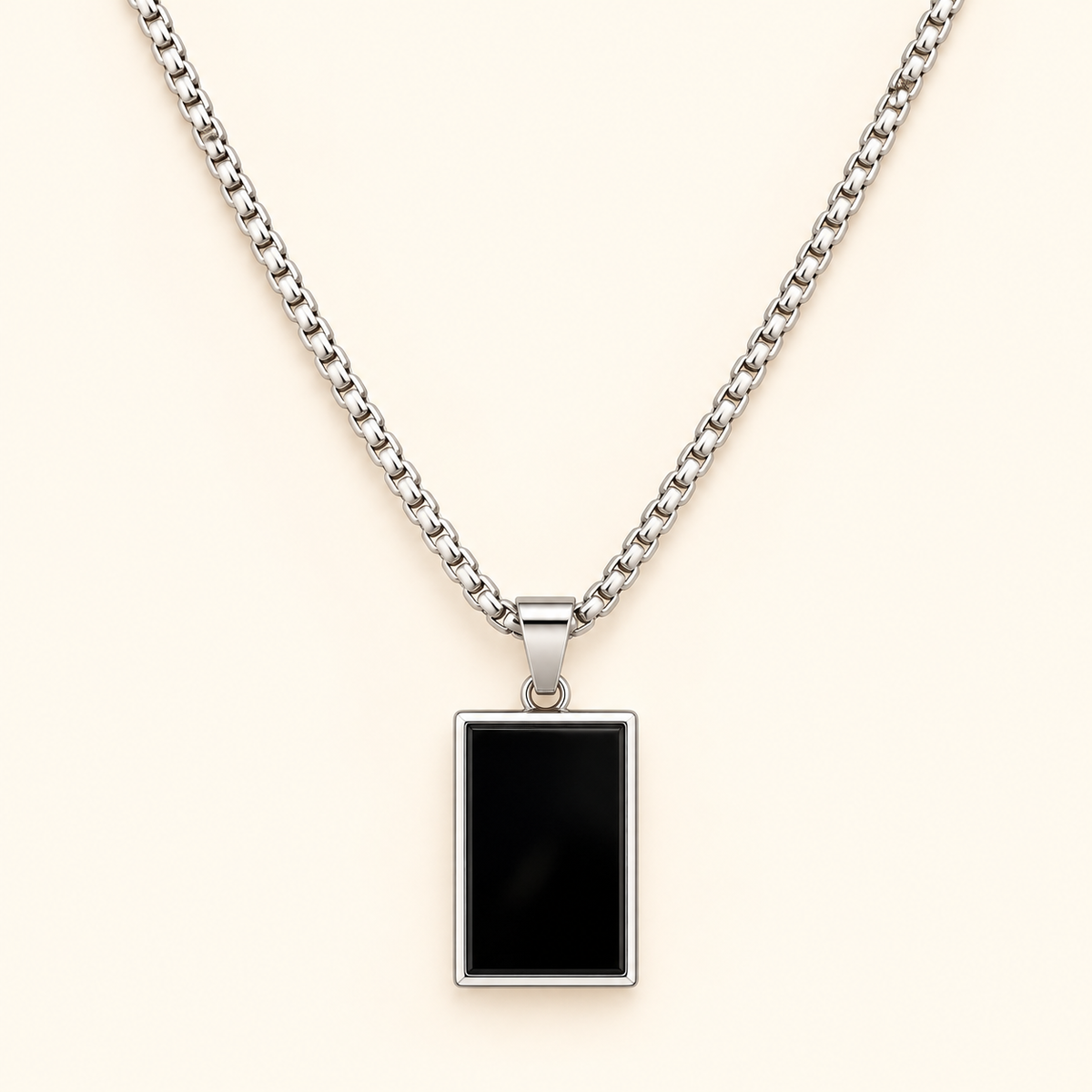 Men - Midnight Edge Black Pendant Necklace