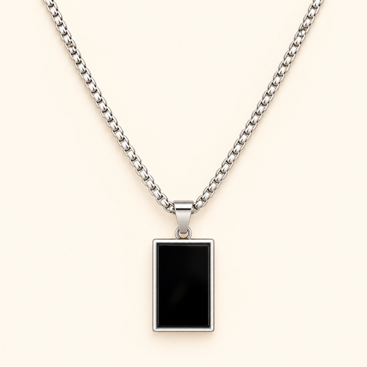 Men - Midnight Edge Black Pendant Necklace