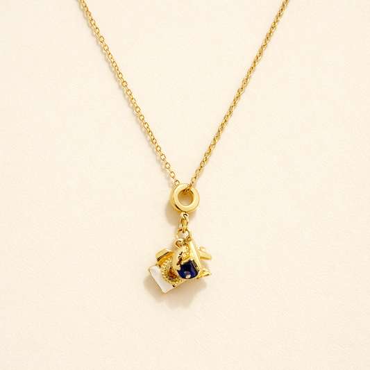 Golden Charm Cluster Pendant Necklace