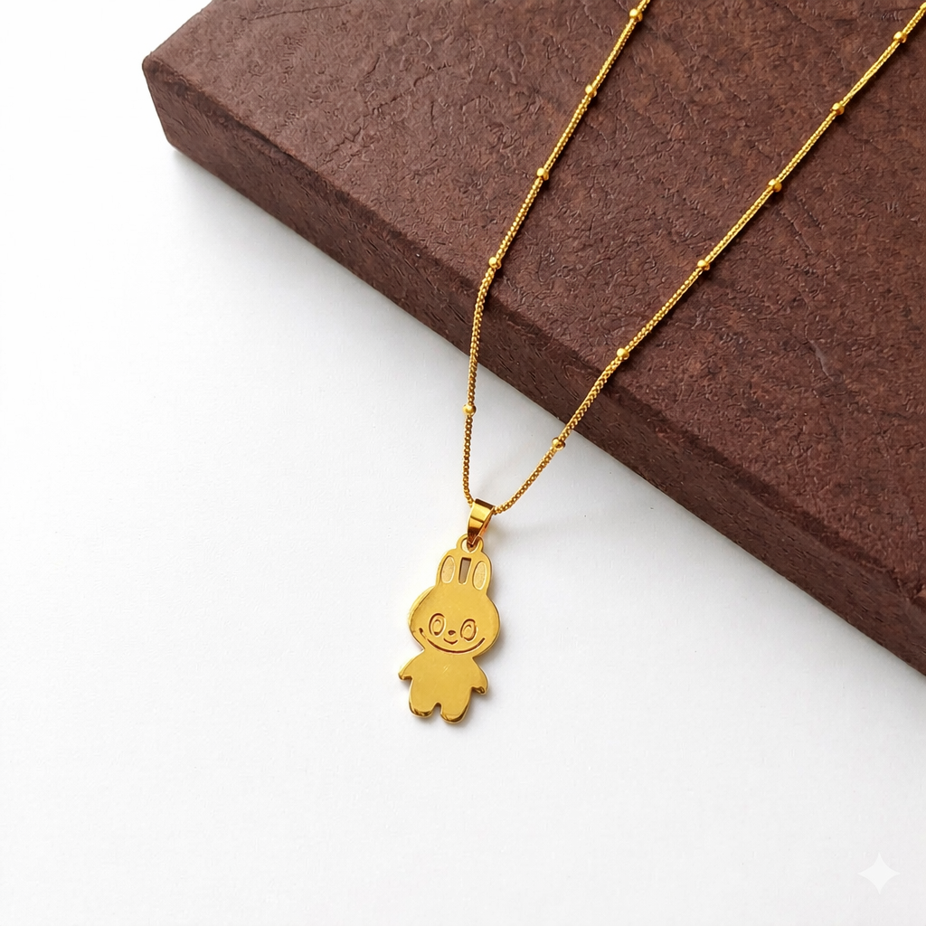 18k Gold Plated Adorable Teddy Charm Necklace