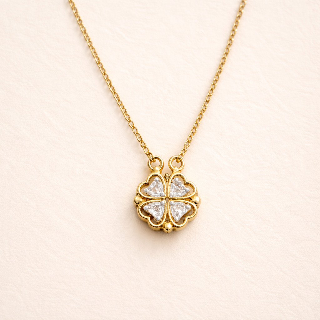 18k Gold Plated Fortune Bloom Crystal Necklace