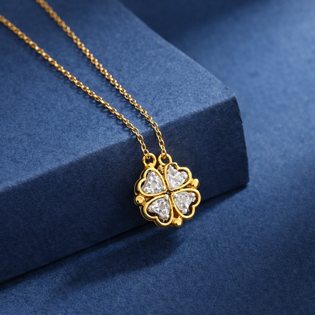 18k Gold Plated Fortune Bloom Crystal Necklace