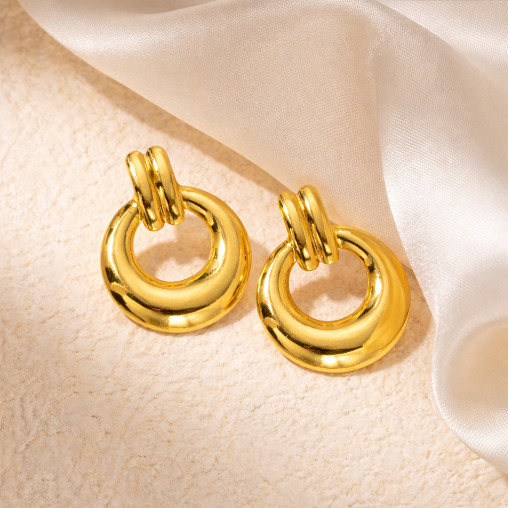 18k Gold Plated Regal Orbit Earrings