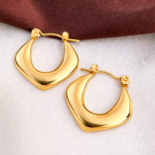 18K Gold Plated Hoops Anti Tarnish Earring