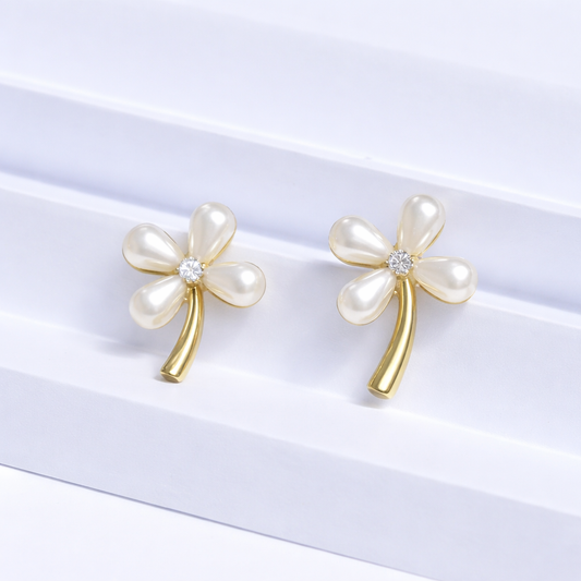 Crystal Floral Design Studs Earring