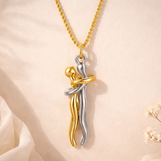 18k Gold Plated Lover Paired Pendant Chain Necklace