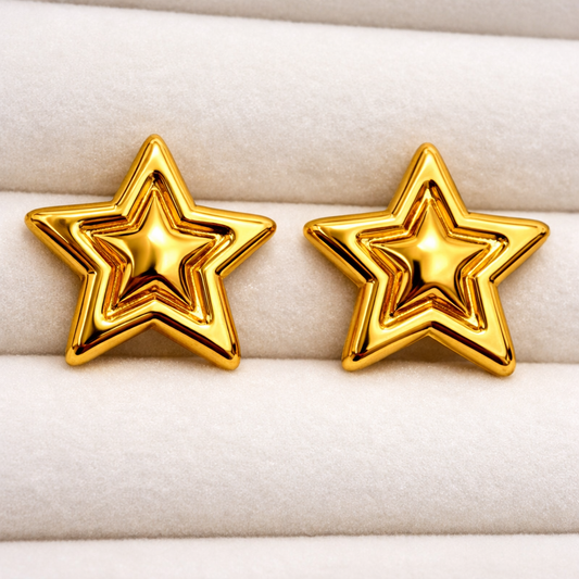 18K Gold Plated Twinkle Star Luxe Earrings