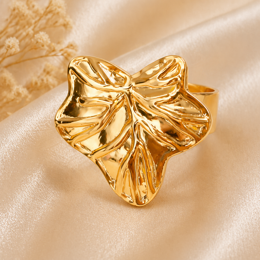 18k Gold Plated Leaf Ring