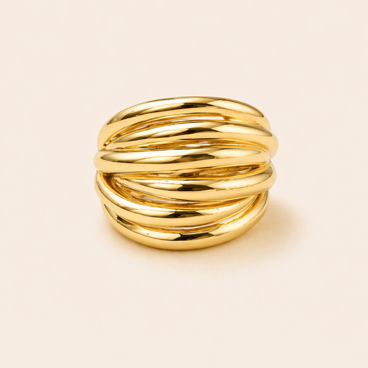 18K Gold Plated Layers Ring