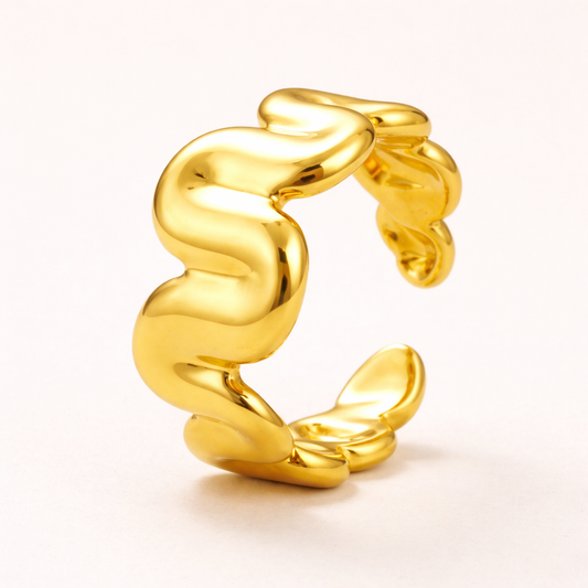18k Gold Plated Adjustable EllaTwist Ring