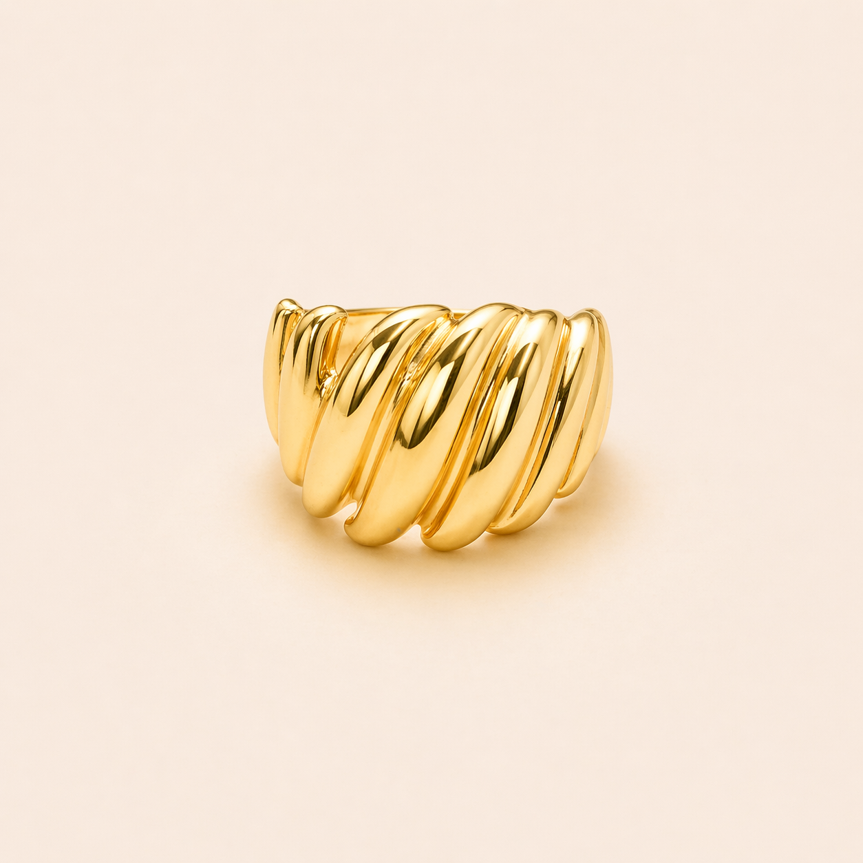 18K Gold Plated Glow Spiral Ring
