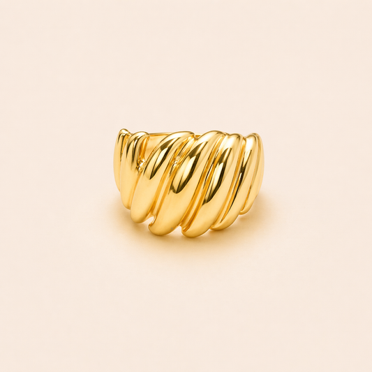 18K Gold Plated Glow Spiral Ring