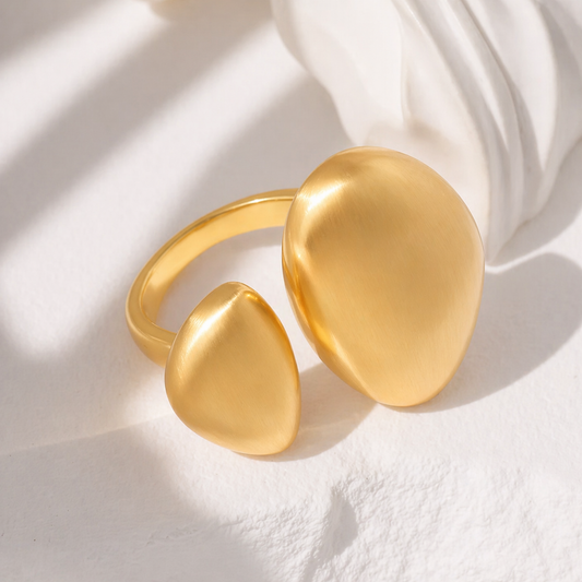 18K Gold Plated  Aurora Twin Dome Ring