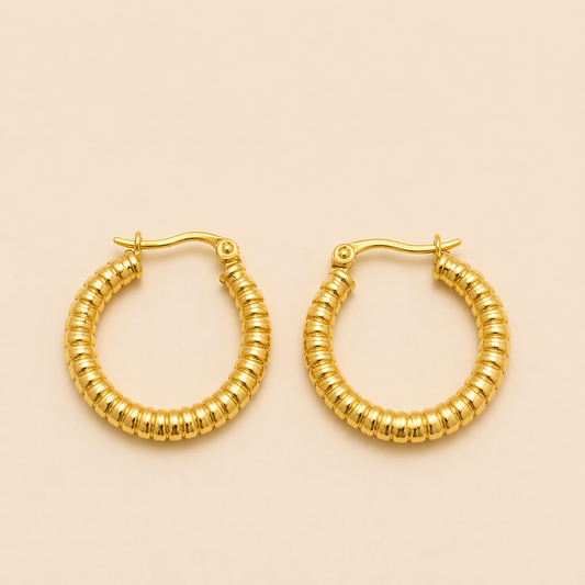 18K Gold Plated Hoops Earrings