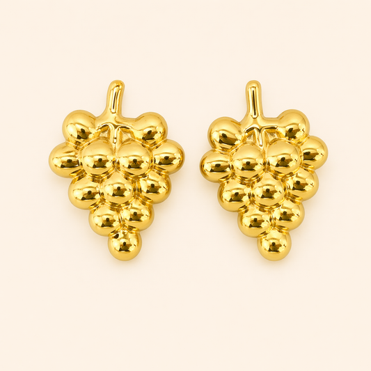 18k Gold Plated Grapes Design Earring