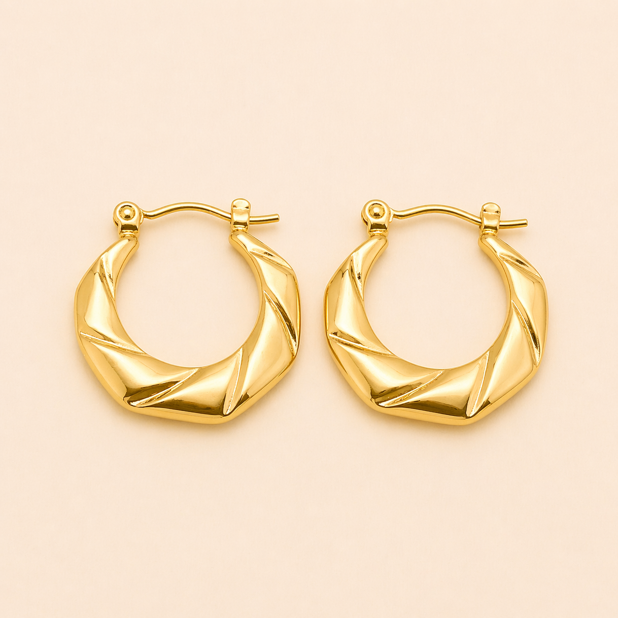 18K Gold Plated Hoops Earrings