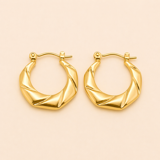 18K Gold Plated Hoops Earrings