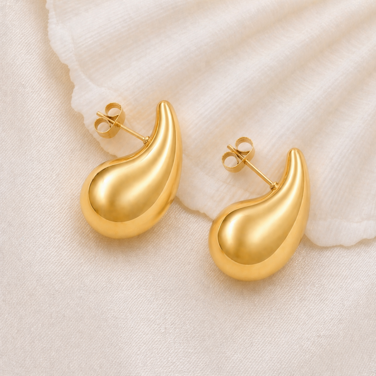 Tear Drop Golden Earring - Just Rs. 49