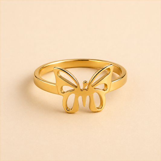 18K Gold-Plated Butterfly Casting Ring