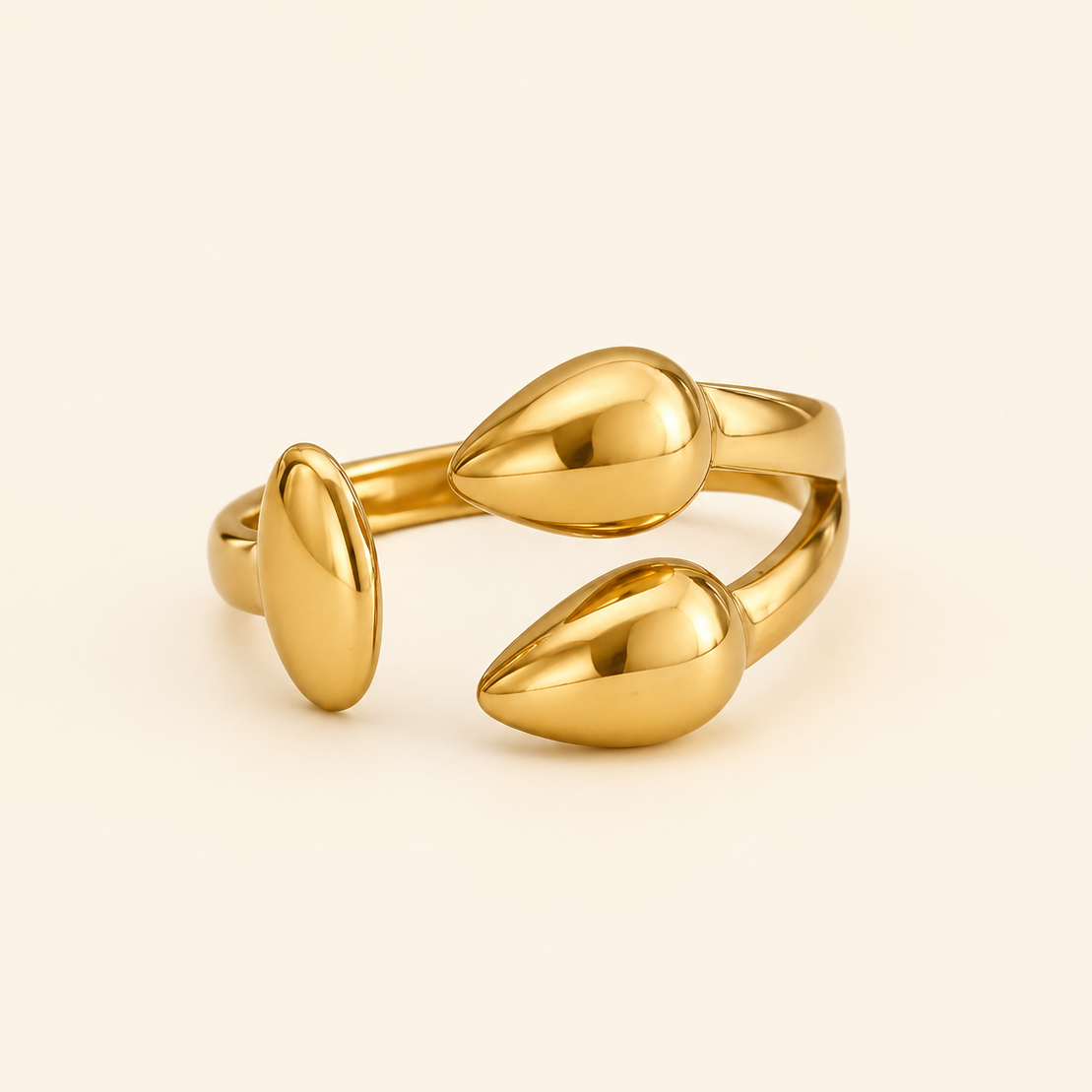 18K Gold-Plated Fluid Form Ring