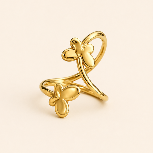 18K Gold-Plated Golden Flutter Ring