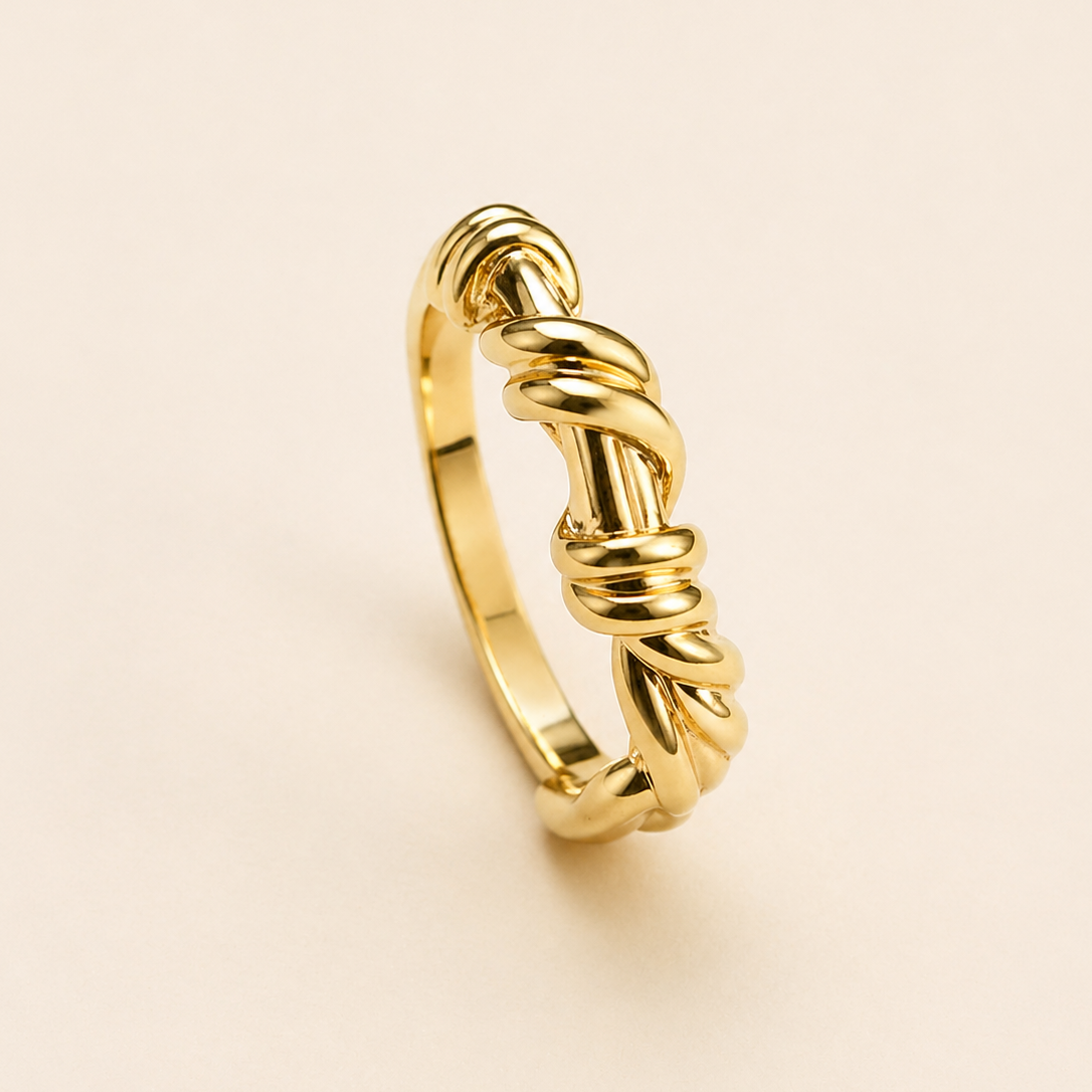 18K Gold Plated Spiral Glow Ring