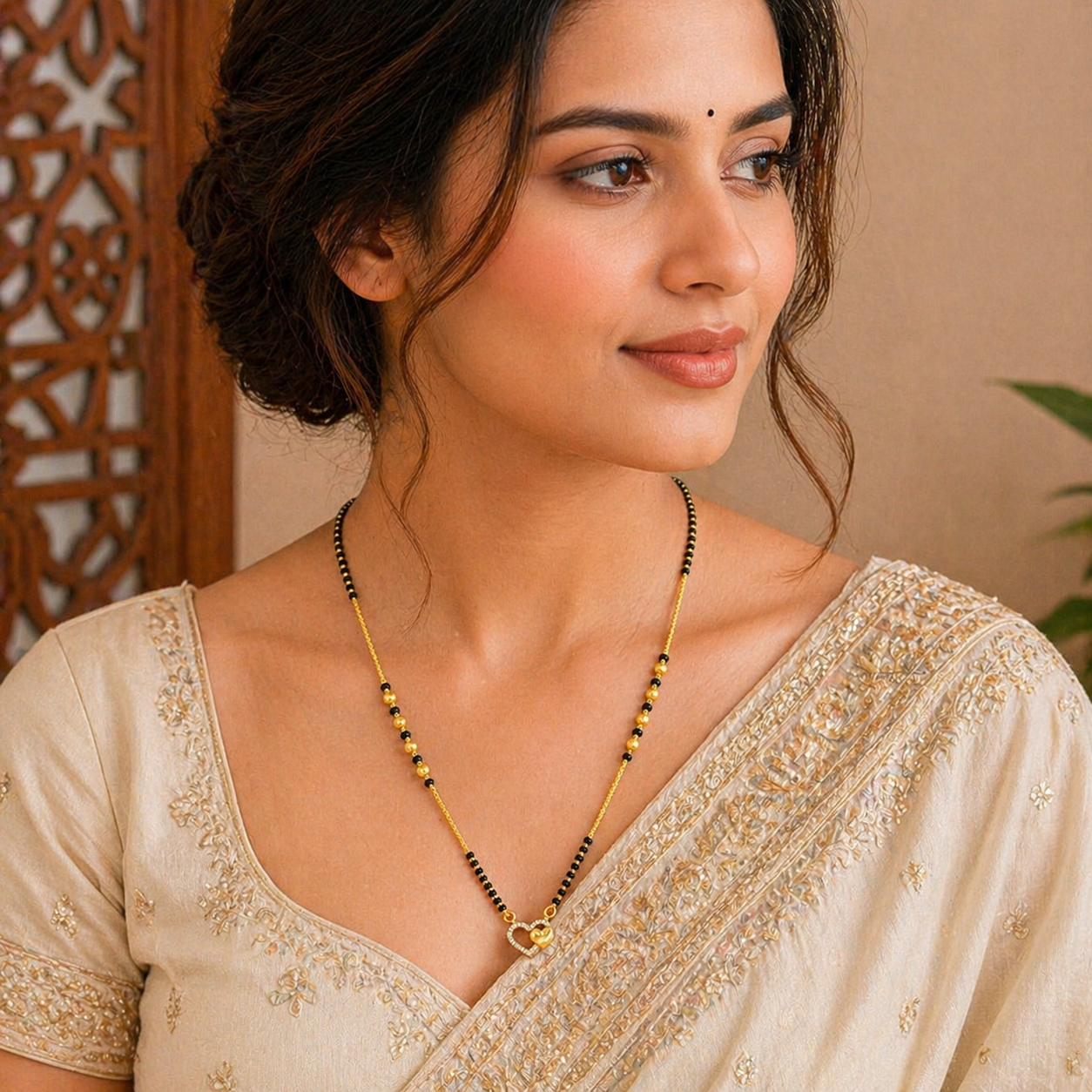 18K Gold Plated Double Heart Mangalsutra