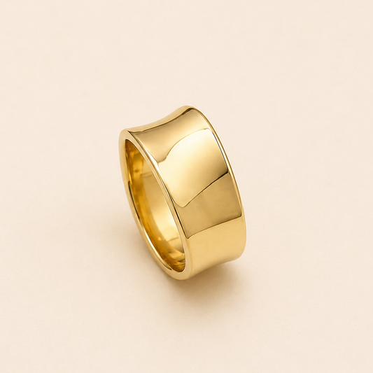 Gold Plated Oria Bold Band Ring