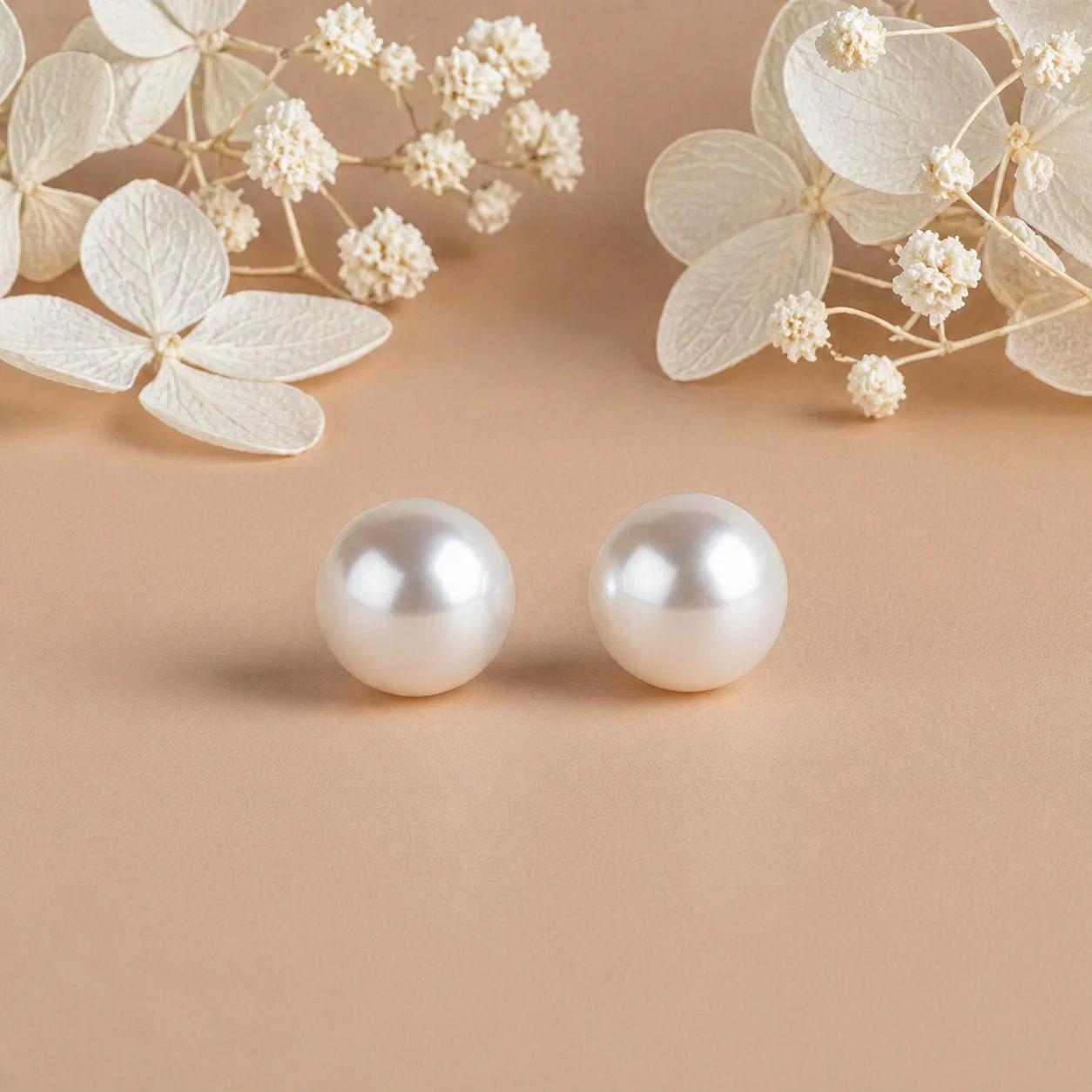 Classic Pearl Glow Stud Earrings