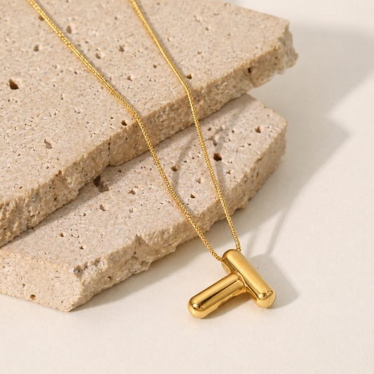 Initials Letter "T" Anti Tarnish Necklace