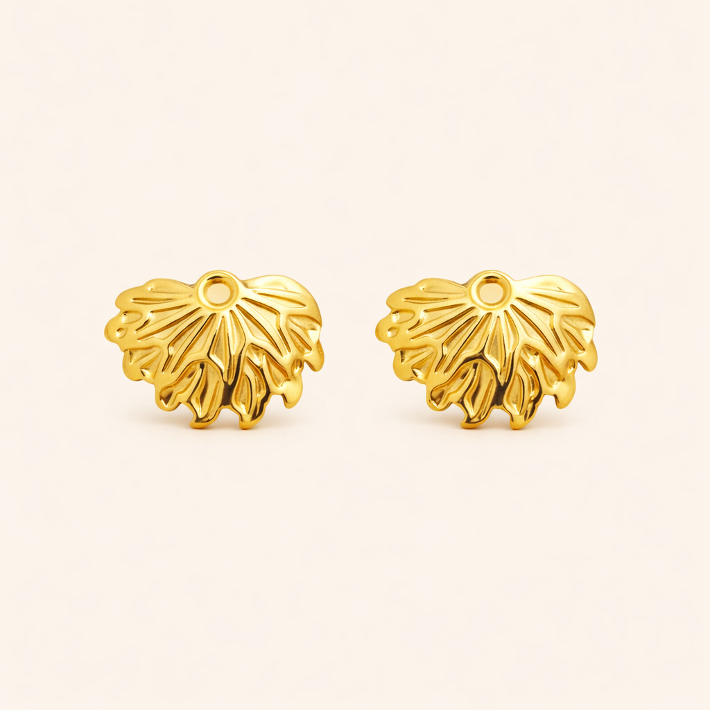 18K Gold Plated Gold Shell Design Earrings