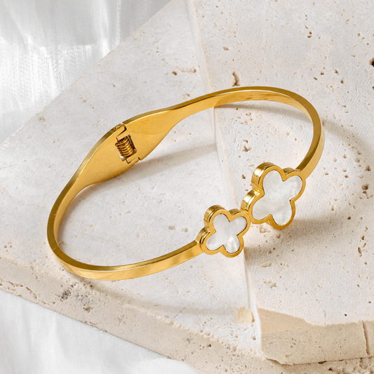 18K Gold Plated Twin Clover Elegance Bracelet
