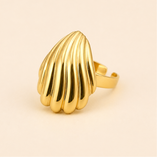 18K Gold Plated Chunky Sea Shell Ring