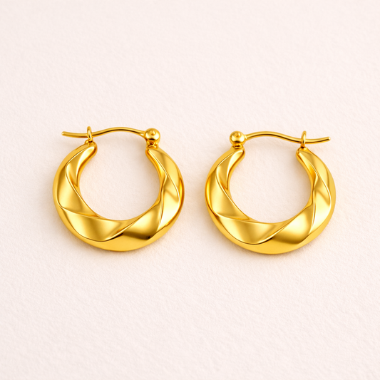 18k Gold Plated Circular Ear Cuff Hoop Earrings